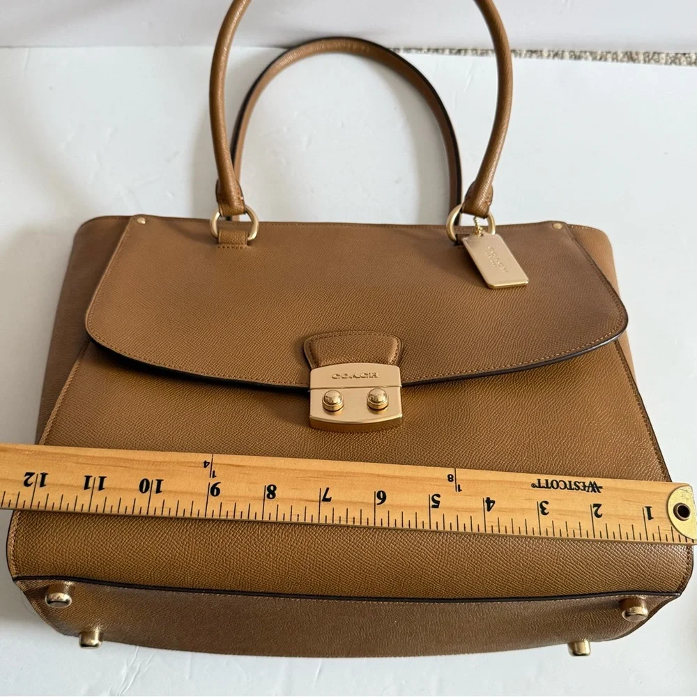 Coach Brown Leather  Structured Tote Bag Handbag Shoulder bag Women